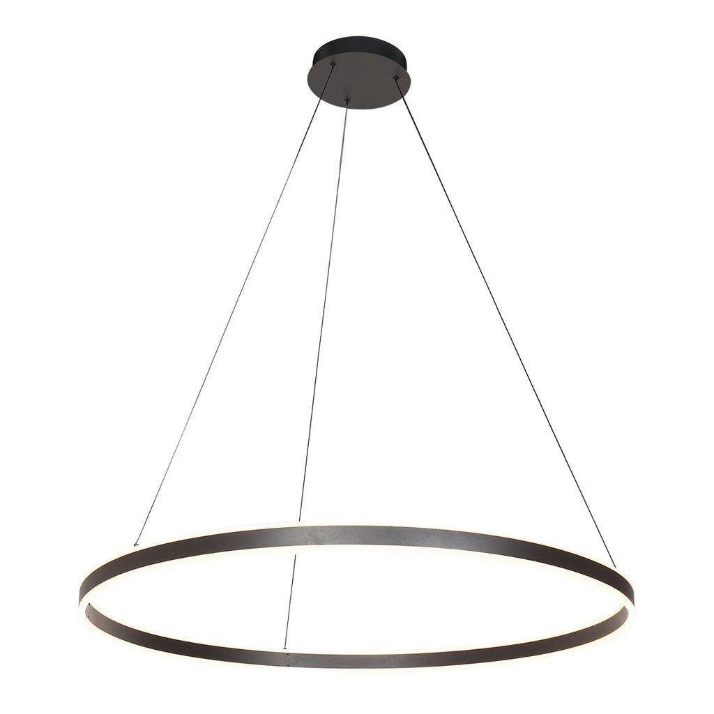 Suspension Anneau Noir Contemporain | Anir - Designix Suspension Luminaire