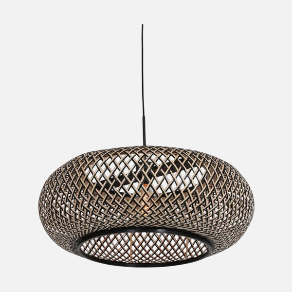 Suspension bambou & bois noir Ø 60 cm, salle à manger | Maze
