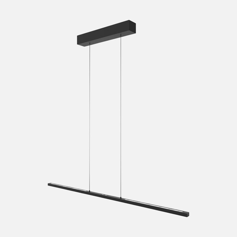 Suspension barre noire LED à gradation tactile, 114 cm | Bande