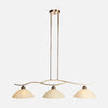 Suspension barre 3 verres ambrés, bronze pour salle à manger | Anthéa