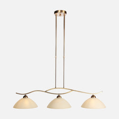 Suspension barre 3 verres ambrés, bronze pour salle à manger | Anthéa