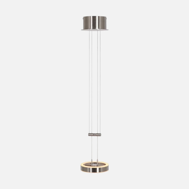 Suspension cercle LED acier brossé Piola Ø15 cm réglable, salle à manger | 3500ST