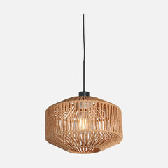 Suspension corde ajourée Ø 23 cm, abat-jour tressé naturel | Séram