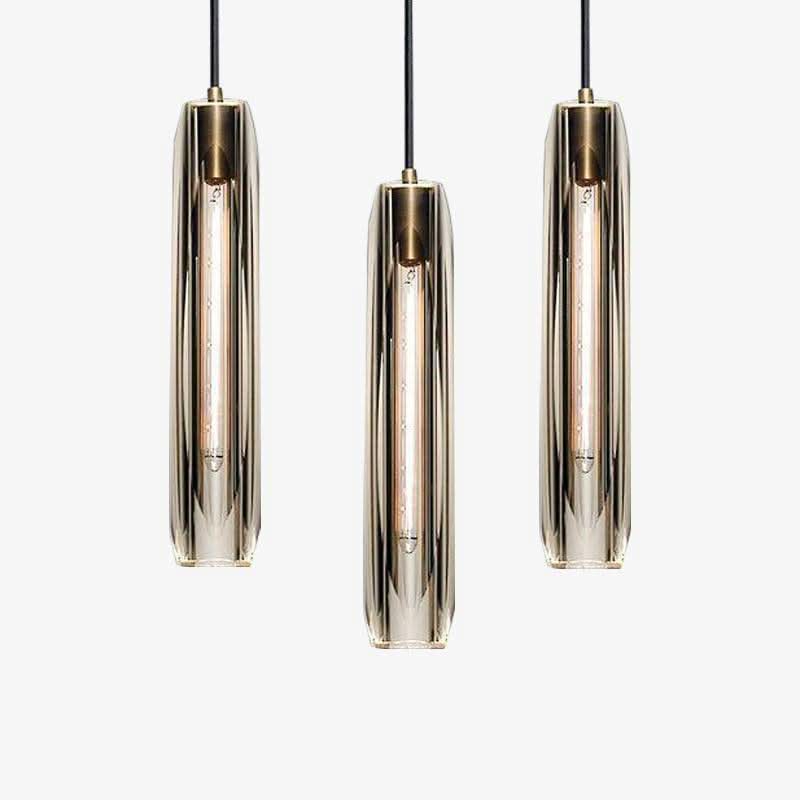 Suspension design à LED en forme de cristal allongé et verre de couleur Lofty | Designix - Luminaire - https://designix.fr