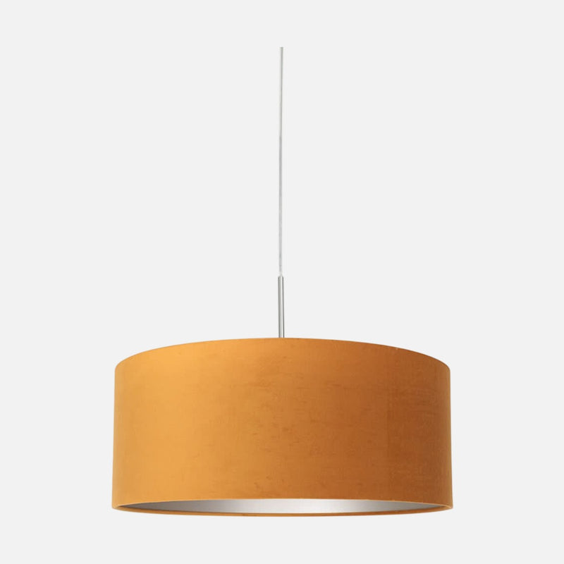 Suspension dorée, abat-jour velours Ø 50 cm réglable, salon | Doréa