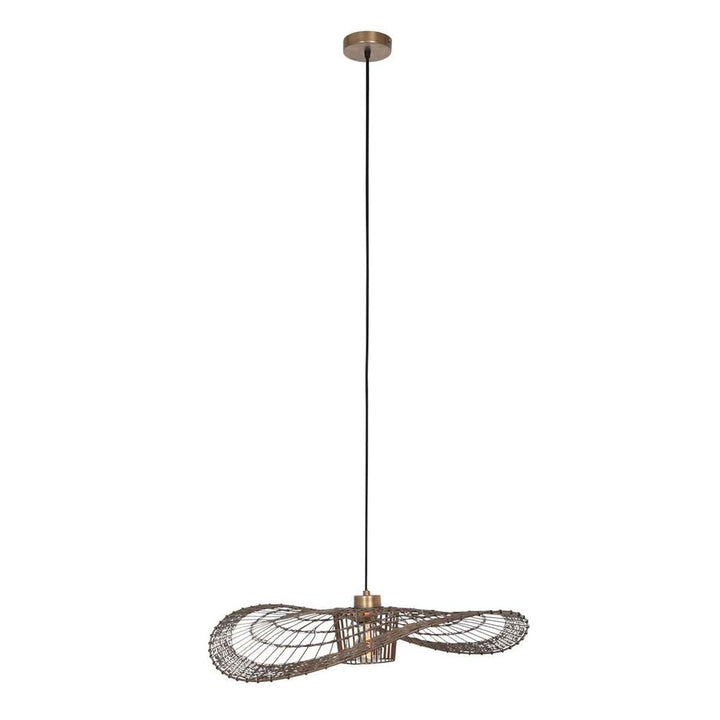 Suspension Élévatrice en Rotin Bronze | Tira - Designix Suspension Luminaire