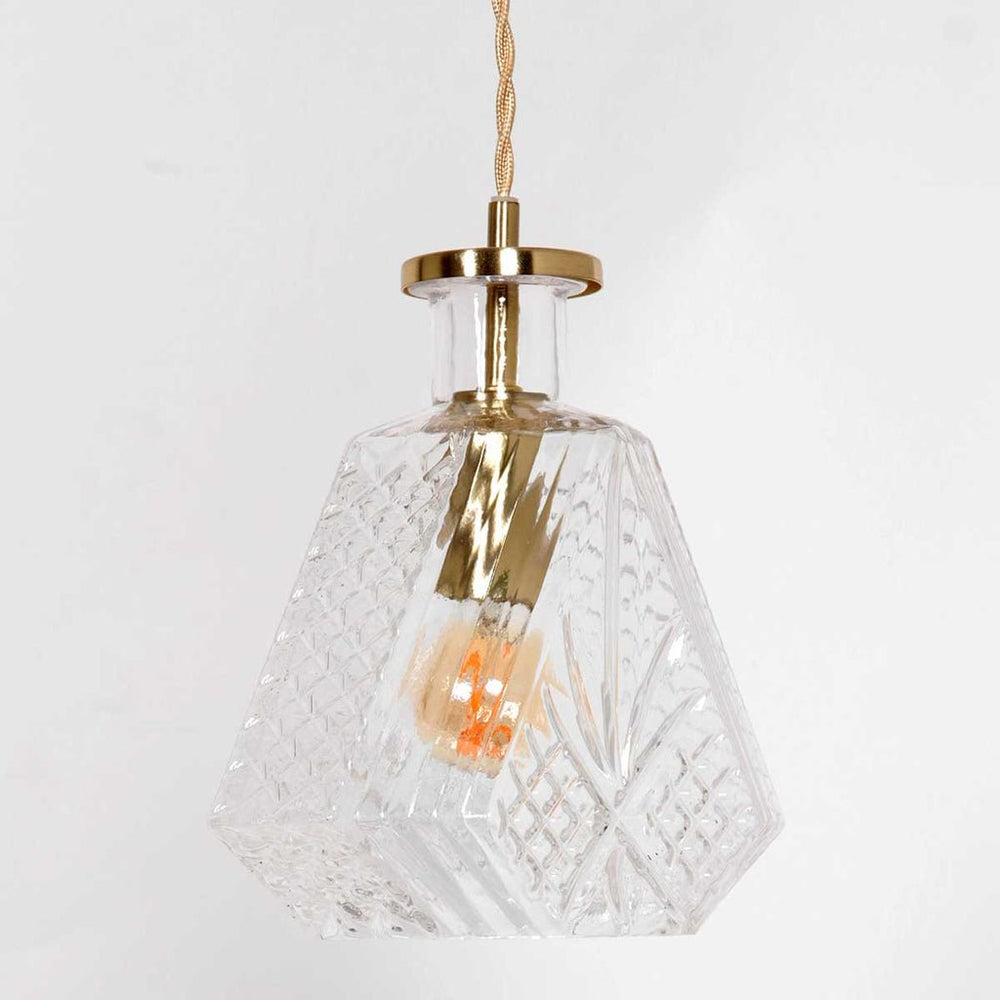 Suspension En Verre Et Laiton | Grazio - Designix Suspension Luminaire