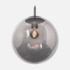 Suspension globe noir, verre fumé Ø 20 cm, couloir et bar | Bollique