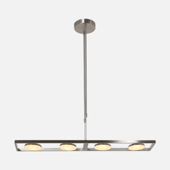 Suspension îlot cuisine acier brossé, 4 disques LED à variateur 90 cm | Soleil