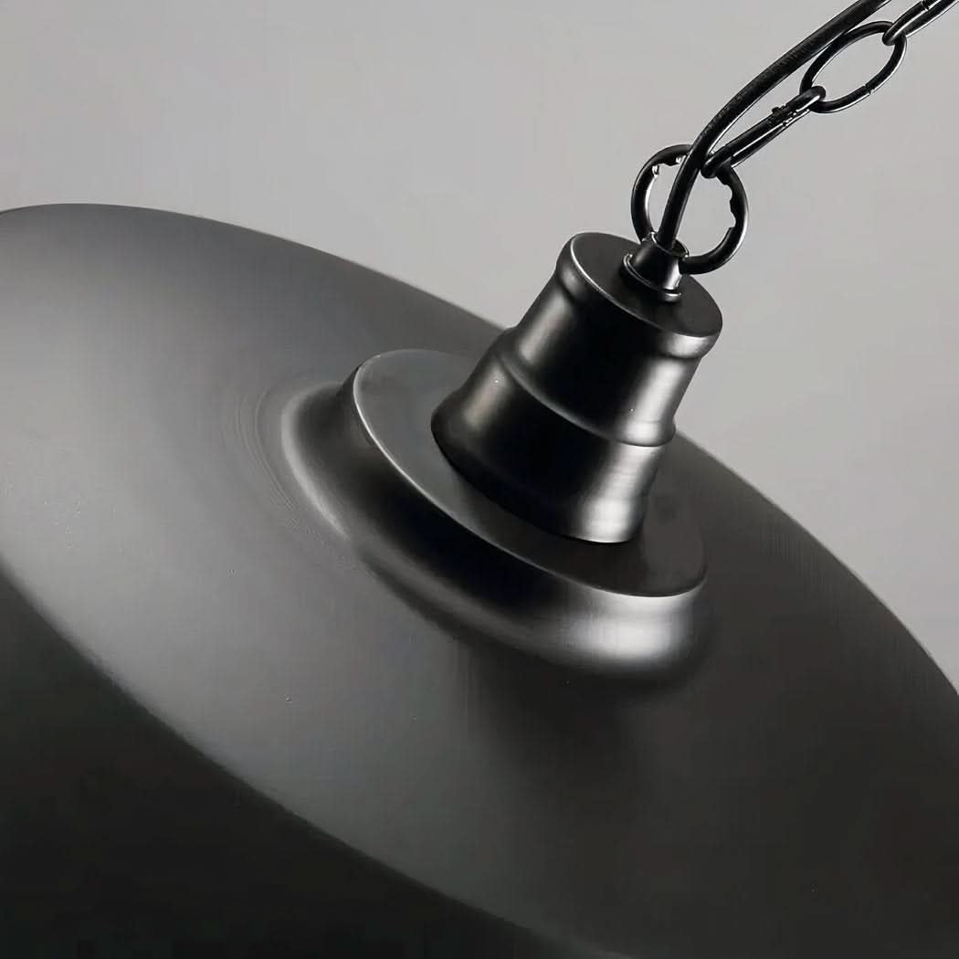 Suspension industrielle abat-jour rétro en fer noir | Designix -     - https://designix.fr