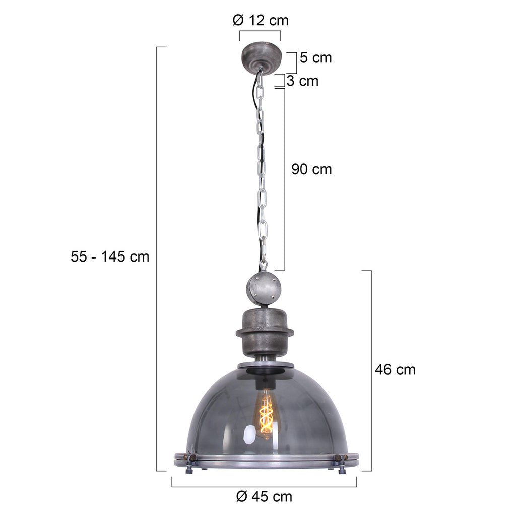 Suspension Industrielle En Verre | Raro - Designix Suspension Luminaire