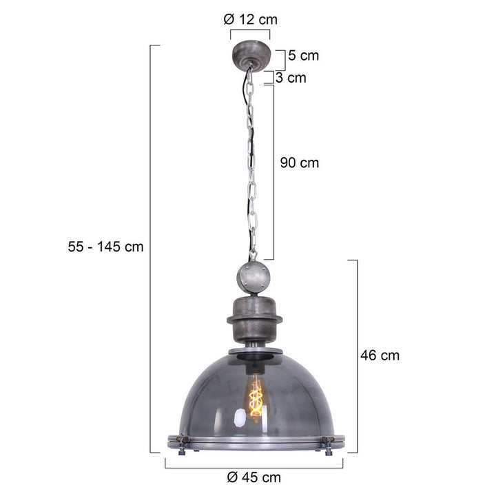 Suspension Industrielle En Verre | Raro - Designix Suspension Luminaire