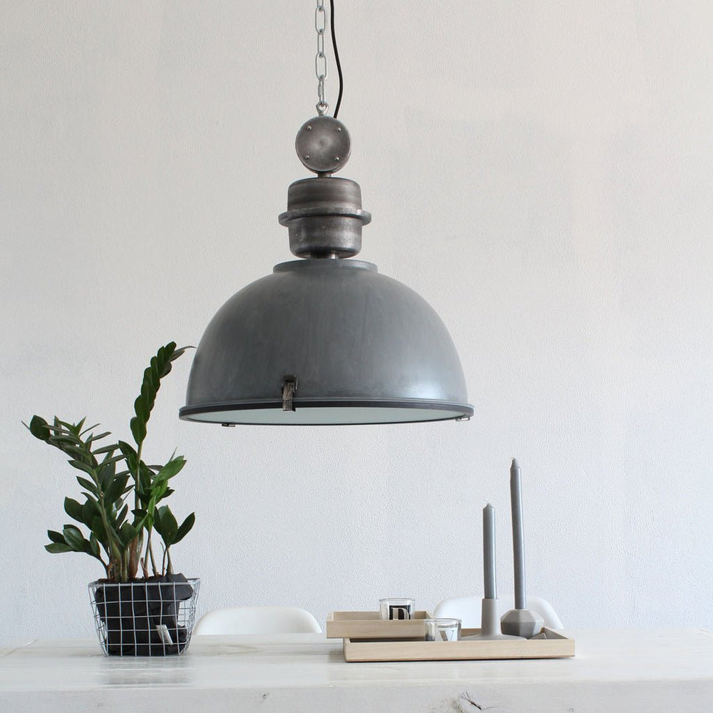Suspension Industrielle Grise | Jory - Designix Suspension Luminaire