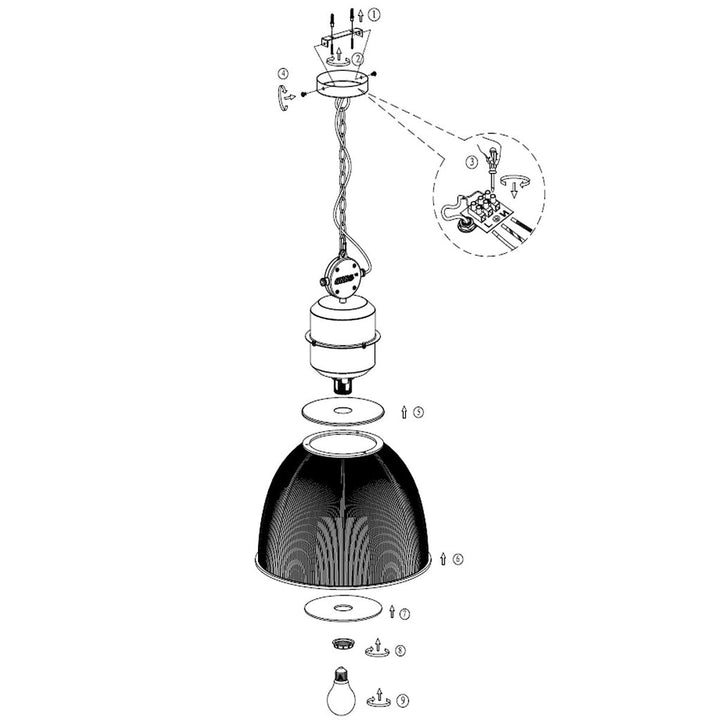 Suspension Industrielle Noir Transparent | Oaro - Designix Suspension Luminaire