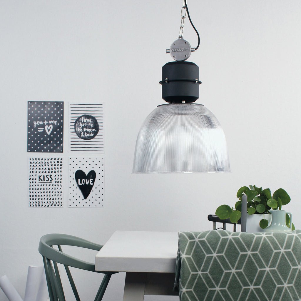 Suspension Industrielle Noir Transparent | Oaro - Designix Suspension Luminaire