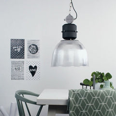 Suspension Industrielle Noir Transparent | Oaro