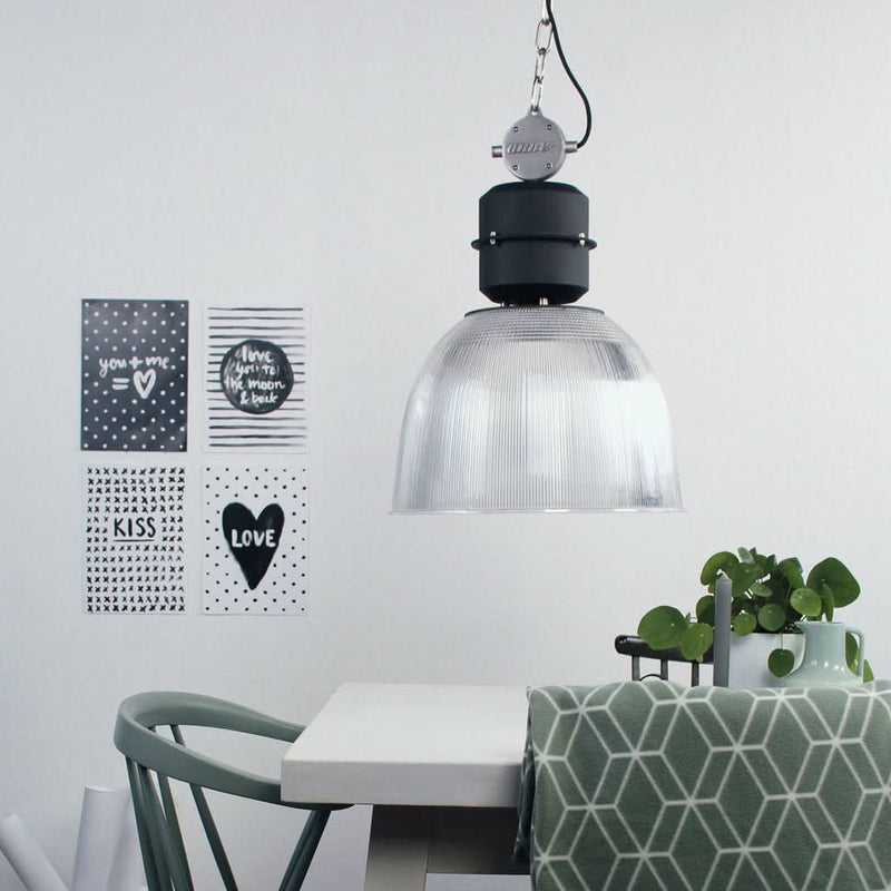 Suspension Industrielle Noir Transparent | Oaro
