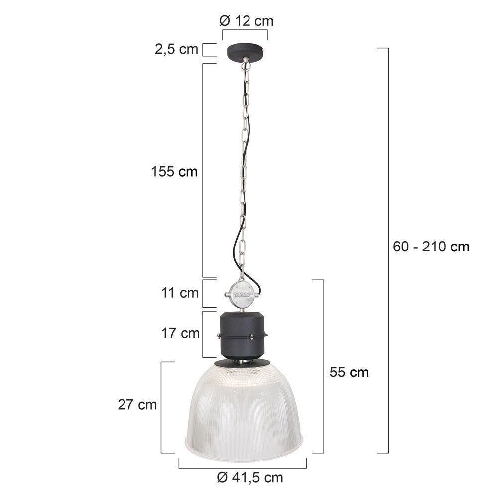 Suspension Industrielle Noir Transparent | Oaro - Designix Suspension Luminaire