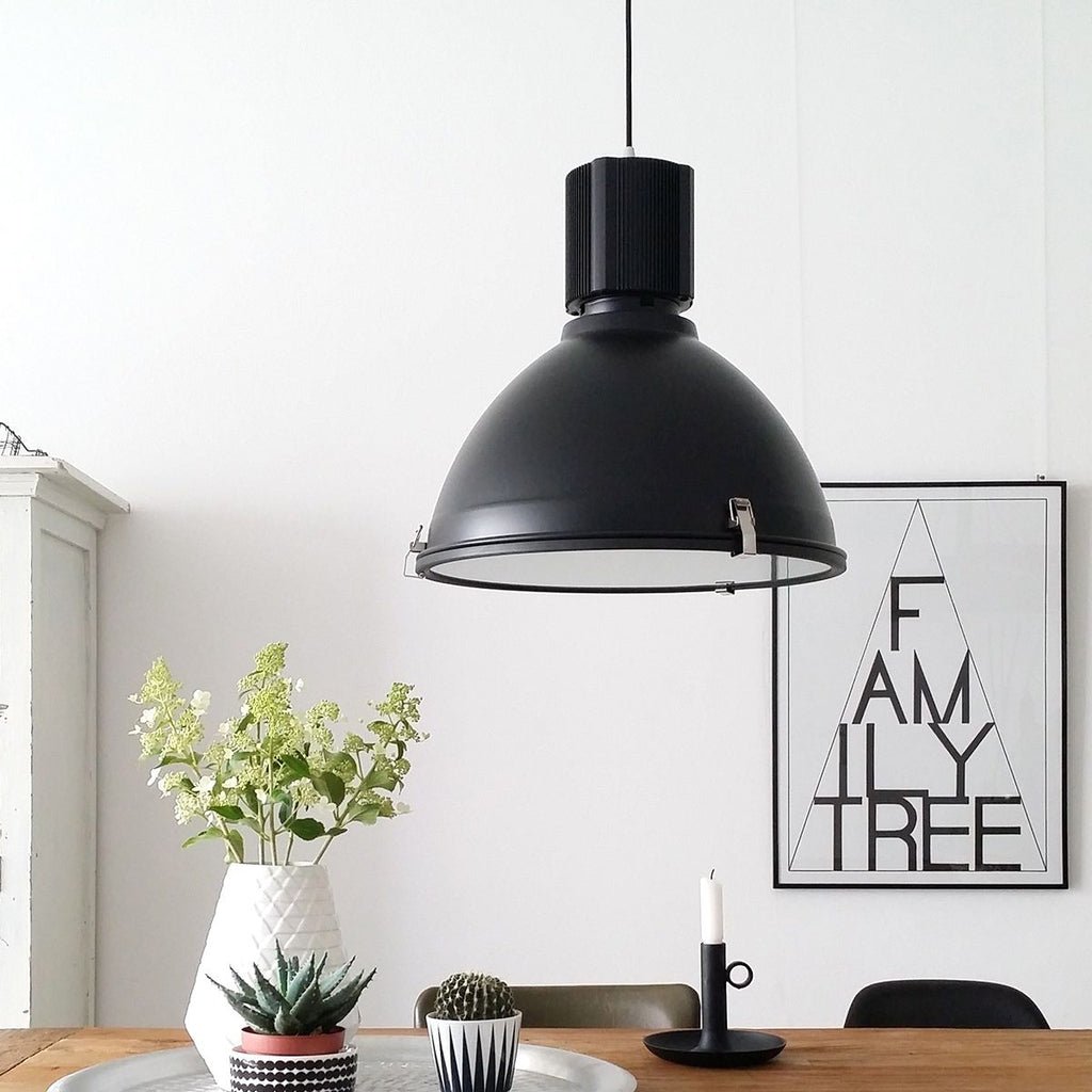 Suspension Industrielle Noir | Warbier - Designix Suspension Luminaire