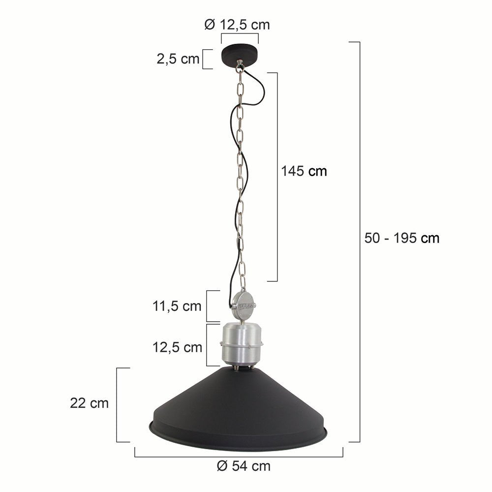 Suspension Industrielle Noir | Zappa - Designix Suspension Luminaire