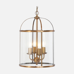suspension lanterne bronze, cage en verre 4 lumières | Pimpernel