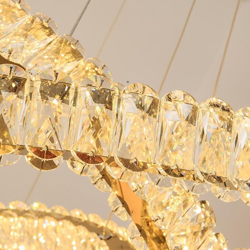 Suspension LED Anneaux | Éclat Lumineux - Designix Suspension luminaire Diamètre 60x40cm Non Doré | Blanc Froid 6000K