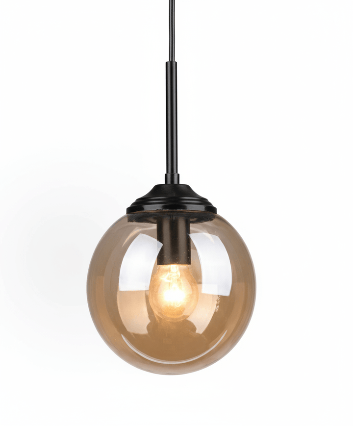 Suspension Luminaire Boule Verre Design Moderne & Élégant | Sphère Céleste - Designix Suspension luminaire Noir | Ambre | Sans Anneau