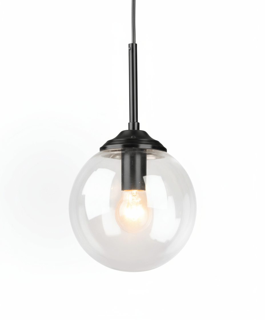 Suspension Luminaire Boule Verre Design Moderne & Élégant | Sphère Céleste - Designix Suspension luminaire Noir | Transparent | Sans Anneau