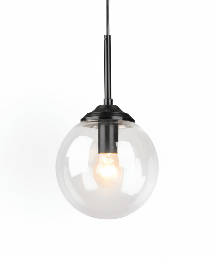 Suspension Luminaire Boule Verre Design Moderne & Élégant | Sphère Céleste - Designix Suspension luminaire Noir | Transparent | Sans Anneau
