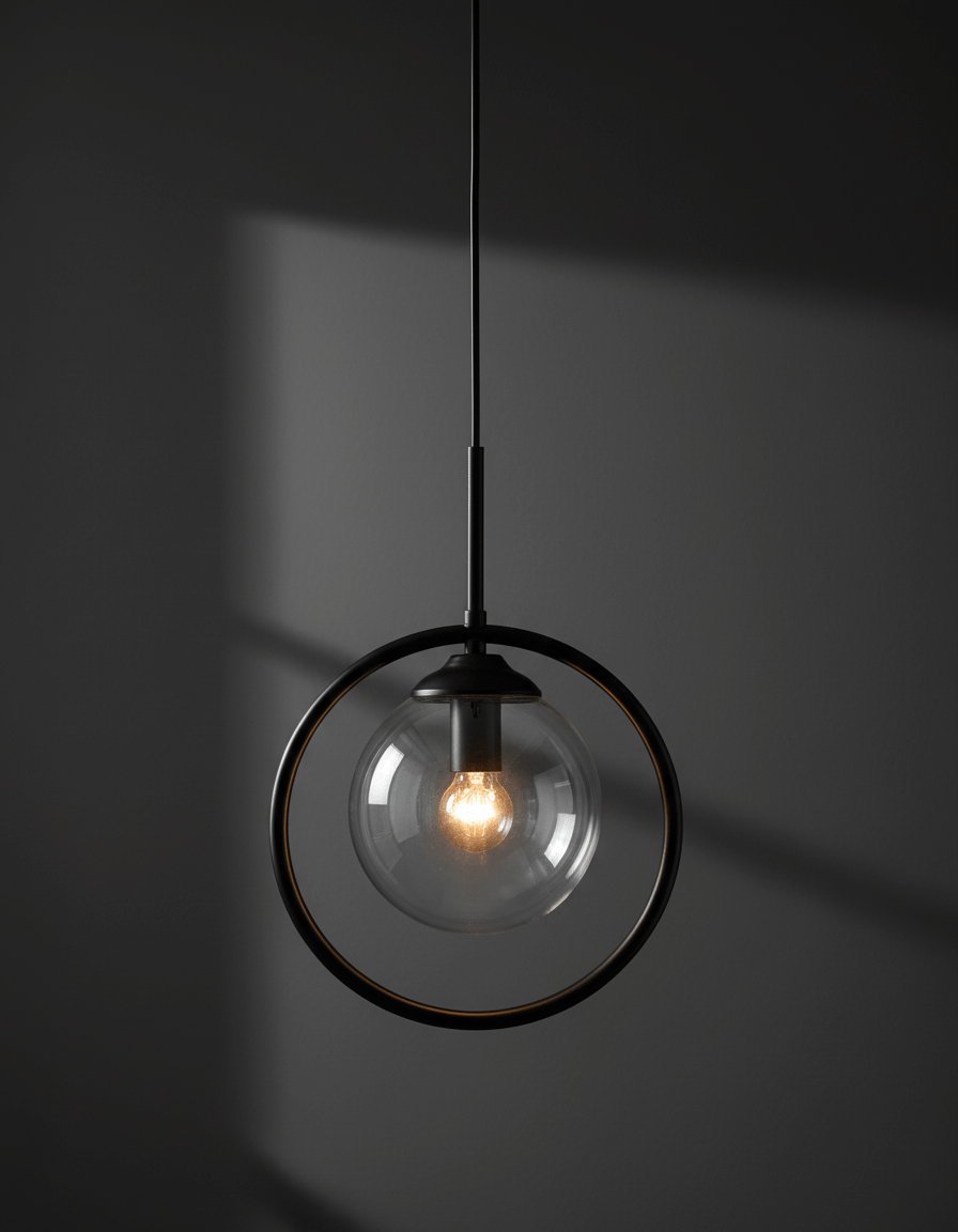 Suspension Luminaire Boule Verre Design Moderne & Élégant | Sphère Céleste - Designix Suspension luminaire Or | Ambre | Avec Anneau