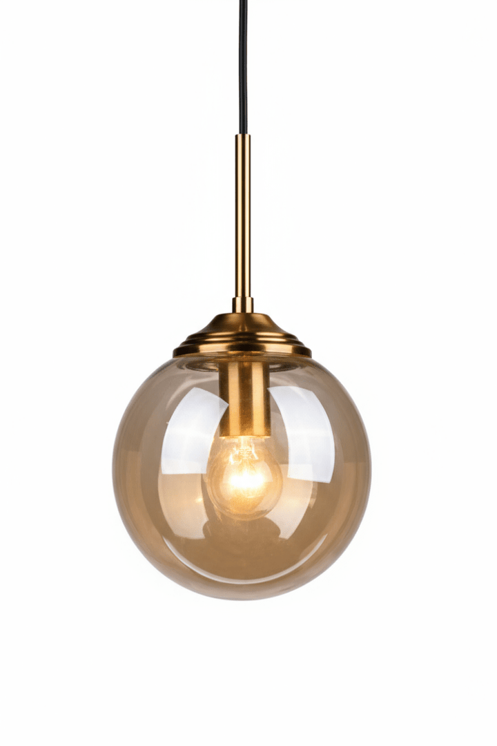 Suspension Luminaire Boule Verre Design Moderne & Élégant | Sphère Céleste - Designix Suspension luminaire Or | Ambre | Sans Anneau
