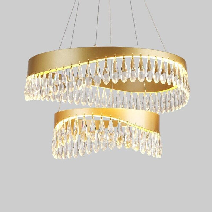 Suspension Luminaire Moderne | Essence Lustrée - Designix Suspension luminaire 1 Anneau | Diamètre 40cm Or Blanc Chaud