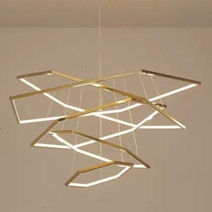 Suspension Luminaire Salle à Manger | Éclat d'Étoile - Designix Suspension luminaire Diamètre 120cm | 5 Anneaux Blanc Chaude Variable
