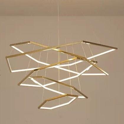 Suspension Luminaire Salle à Manger | Éclat d'Étoile | Designix - Suspension luminaire Diamètre 120cm | 5 Anneaux Blanc Chaude Variable - https://designix.fr/