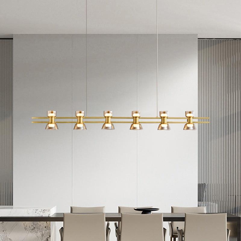 suspension-luminaire-salle-a-manger-tendance | Designix - Suspension Luminaire Or 122 cm - https://designix.fr