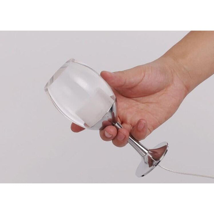 Suspension Luminaire Verre à Vin | Esprit Vinicole - Designix Suspension luminaire Argent 1 verre Blanc Froid (6000 - 6500K)