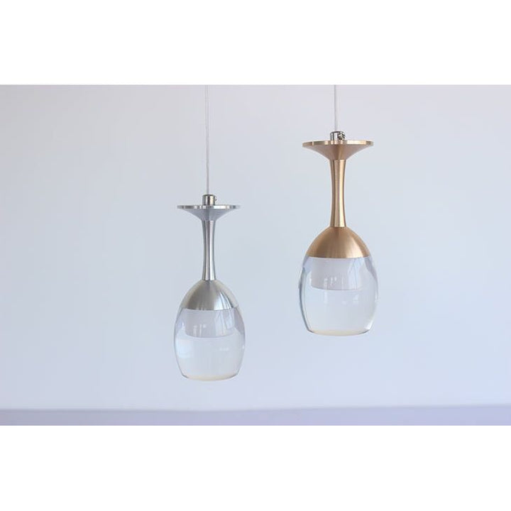 Suspension Luminaire Verre à Vin | Esprit Vinicole - Designix Suspension luminaire Argent 1 verre Blanc Froid (6000 - 6500K)