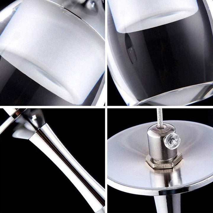 Suspension Luminaire Verre à Vin | Esprit Vinicole - Designix Suspension luminaire Argent 1 verre Blanc Froid (6000 - 6500K)
