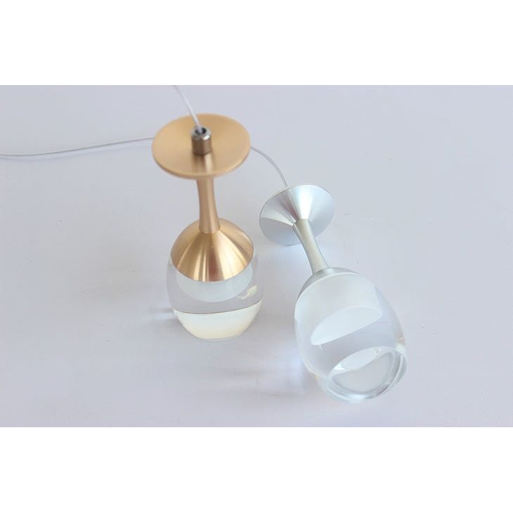 Suspension Luminaire Verre à Vin | Esprit Vinicole - Designix Suspension luminaire Argent 1 verre Blanc Froid (6000 - 6500K)