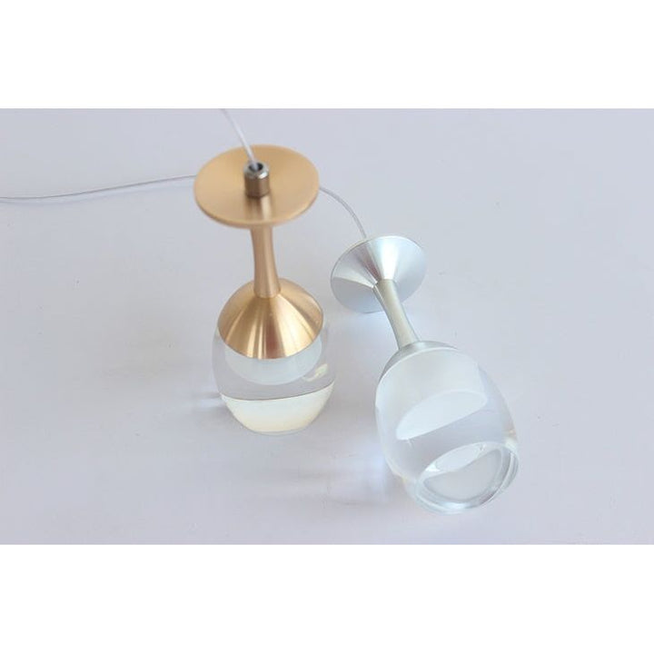 Suspension Luminaire Verre à Vin | Esprit Vinicole - Designix Suspension luminaire Argent 1 verre Blanc Froid (6000 - 6500K)