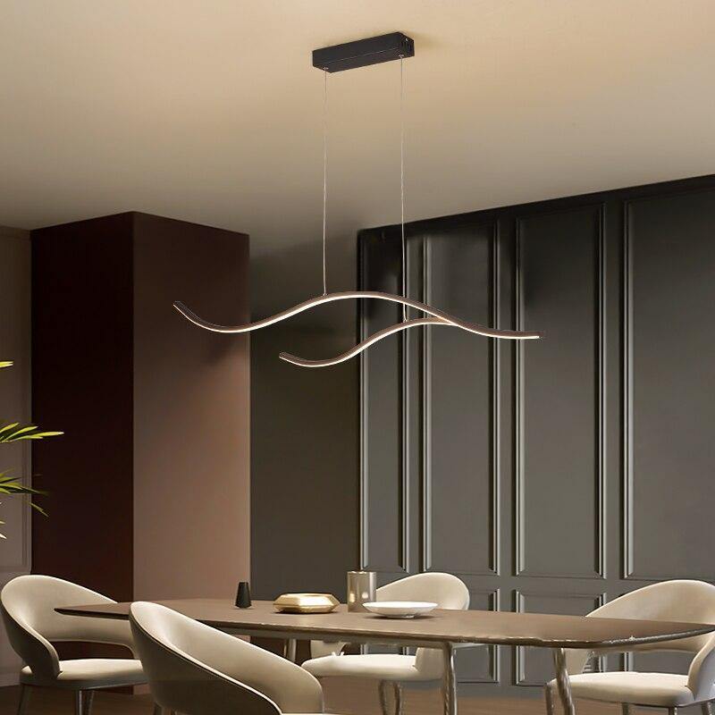 Suspension Luminaire XXL | Tela - Designix Suspension Luminaire Noir 2 Vagues