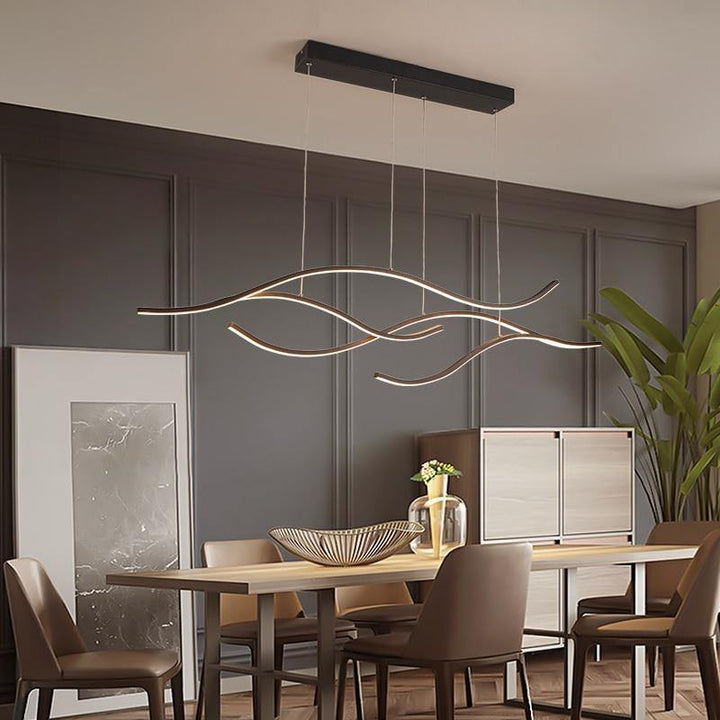 Suspension Luminaire XXL | Tela - Designix Suspension Luminaire Noir 4 Vagues