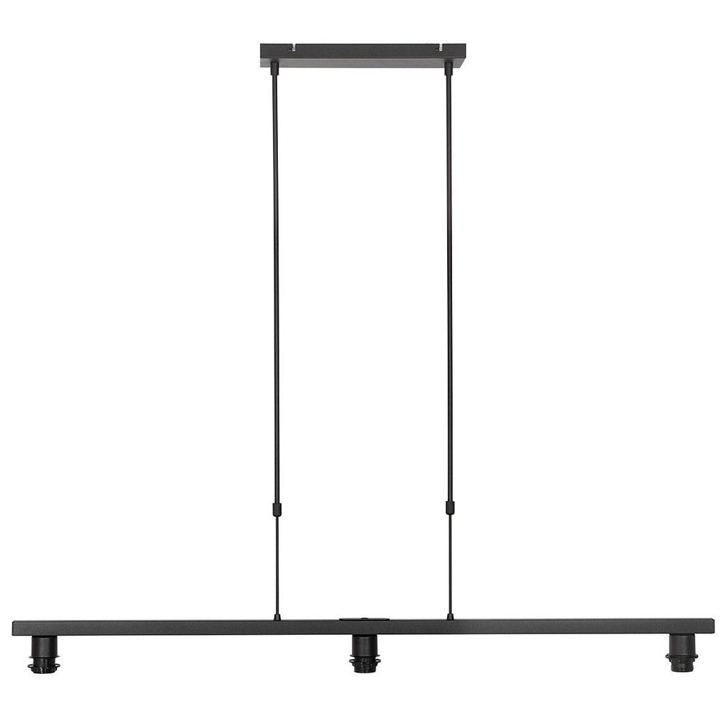 Suspension Noir 3 Lumières Velours Bleu | Taro - Designix Suspension Luminaire