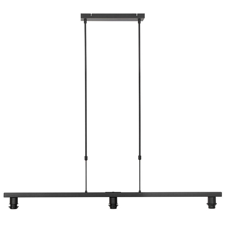 Suspension Noir 3 Lumières Velours Bleu | Taro - Designix Suspension Luminaire