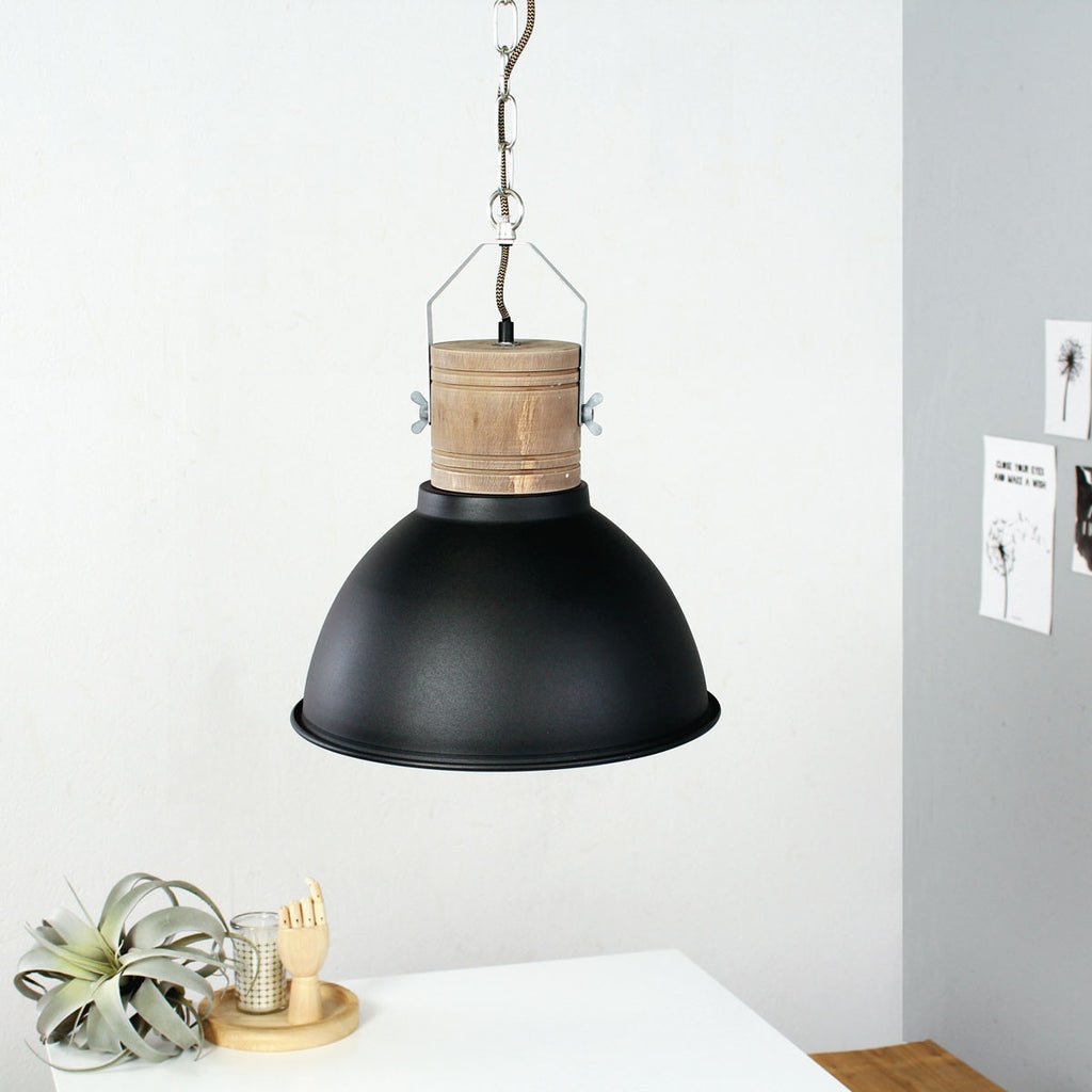 Suspension Noir Bois Scandinave | Cory - Designix Suspension Luminaire