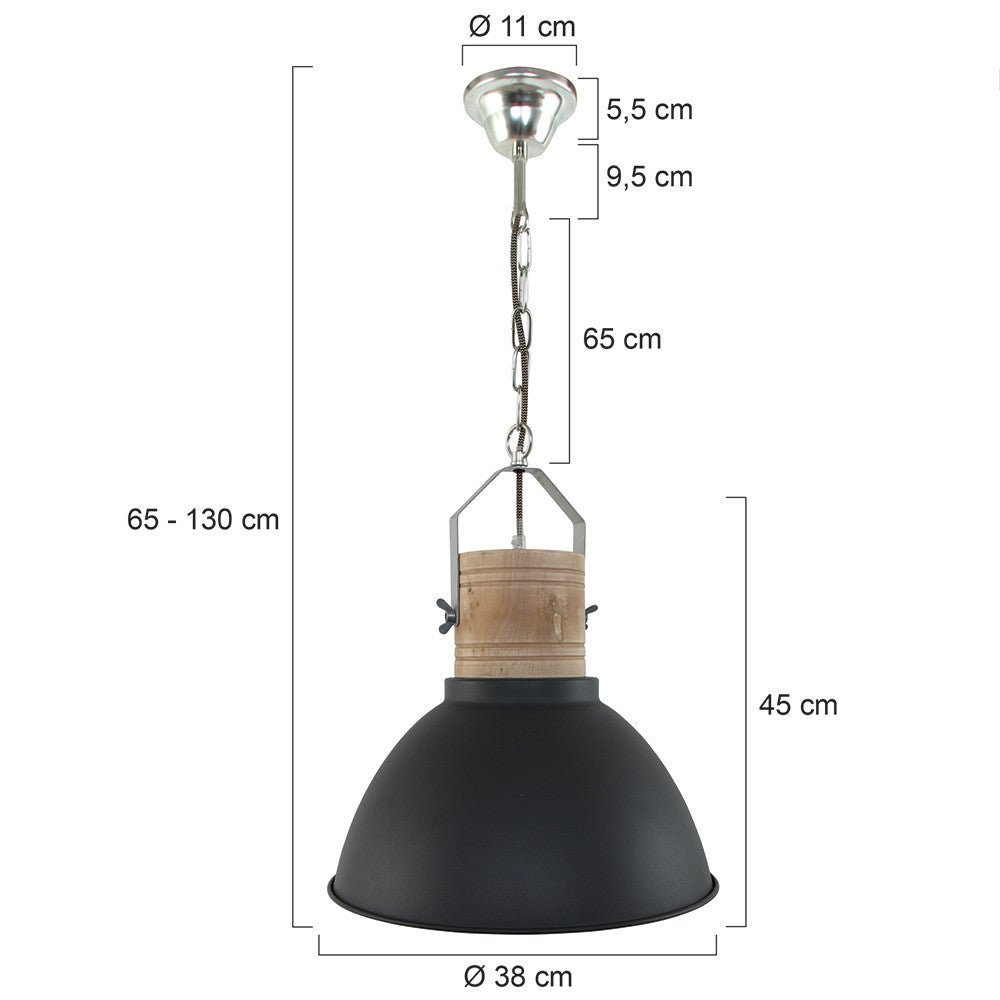 Suspension Noir Bois Scandinave | Cory - Designix Suspension Luminaire
