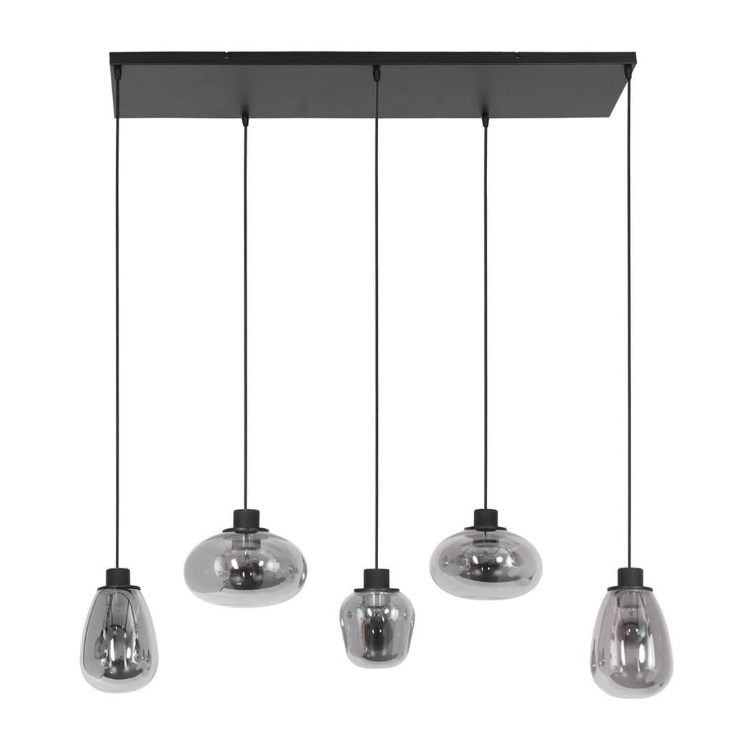 Suspension Noire Élégante 5 Lumières | Uory