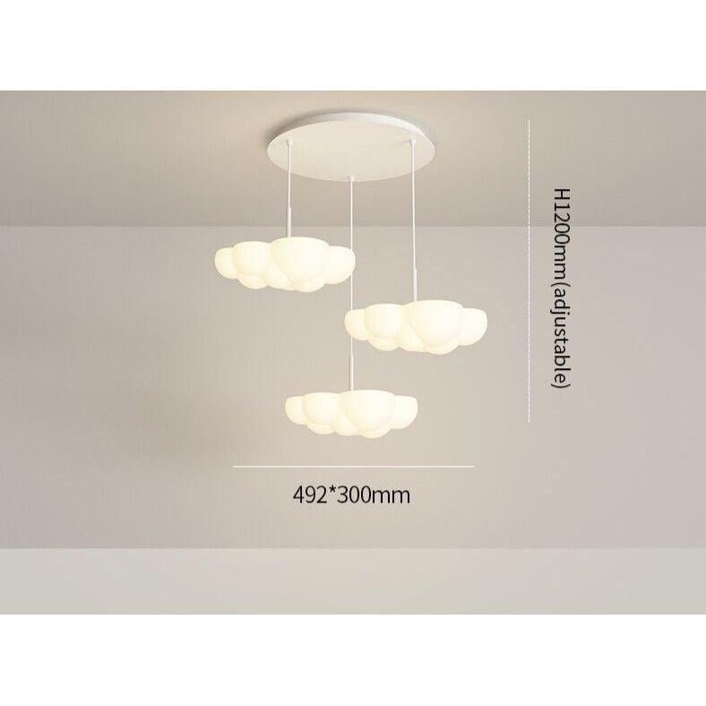 Suspension Nuage | Nuance Céleste - Designix Suspension luminaire 3 Lumières | 30W
