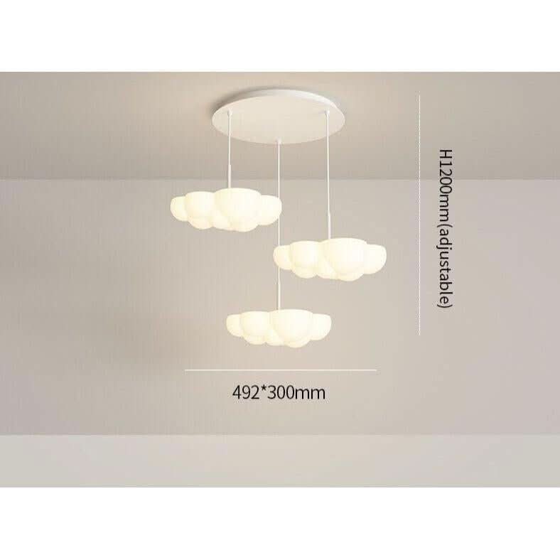 Suspension Nuage | Nuance Céleste - Designix Suspension luminaire 3 Lumières | 30W