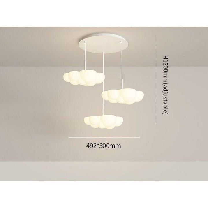 Suspension Nuage | Nuance Céleste - Designix Suspension luminaire 3 Lumières | 30W